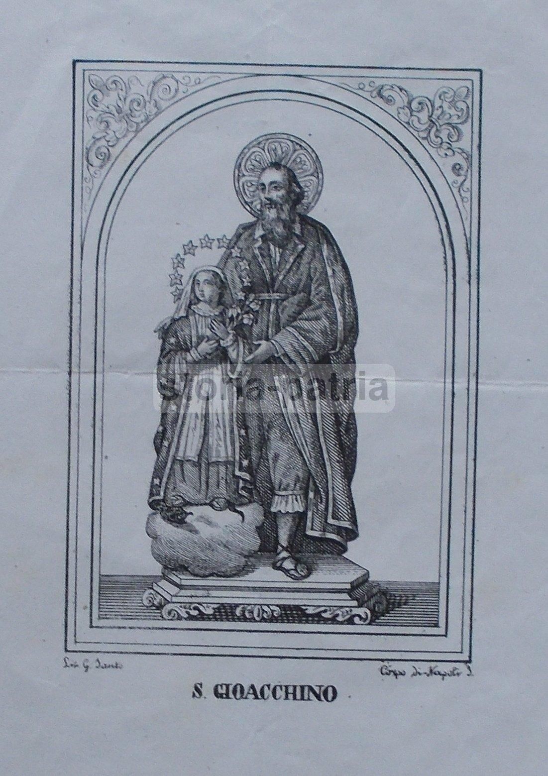 Stampa Litografica San Gioacchino, Napoli, Seconda Metà XIX Secolo, G. Santo