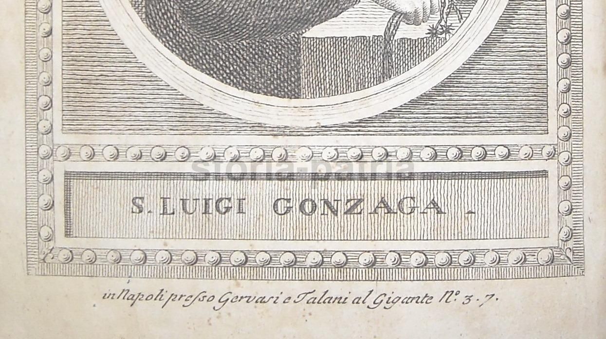 Stampa Devozionale San Luigi Gonzaga, Napoli, Gervasi E Talani, Fine XVIII Secolo