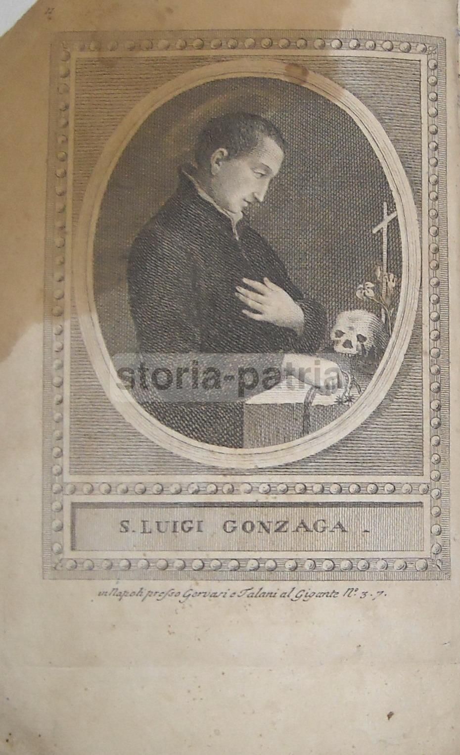 Stampa Devozionale San Luigi Gonzaga, Napoli, Gervasi E Talani, Fine XVIII Secolo