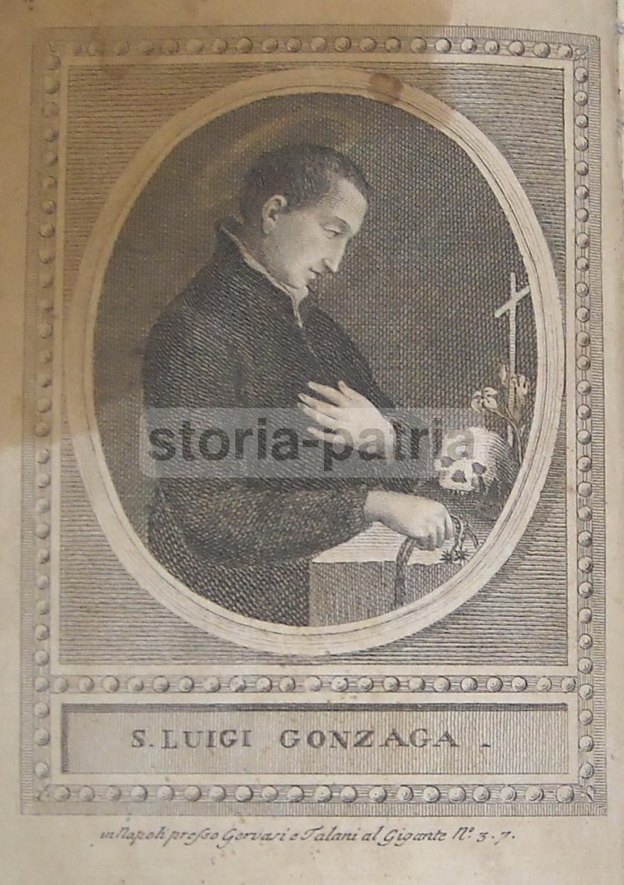 Stampa Devozionale San Luigi Gonzaga, Napoli, Gervasi E Talani, Fine XVIII Secolo