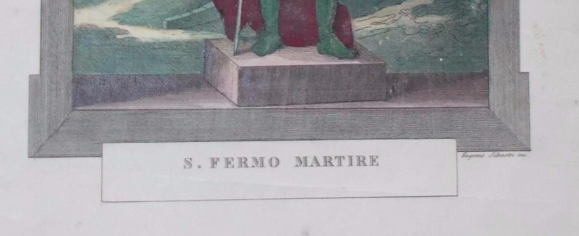 Stampa Antica Di San Fermo Martire, Incisore Eugenio Silvestri (XIX Secolo)