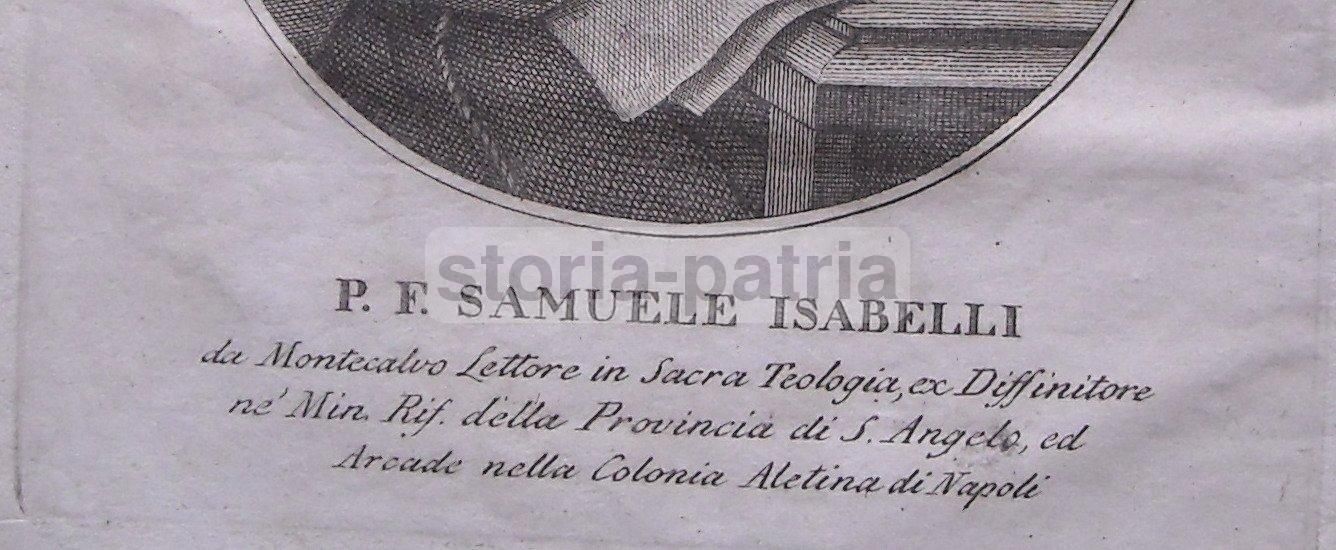 Ritratto Del Padre Samuele Isabelli Da Montecalvo, Stampa Antica Napoletana
