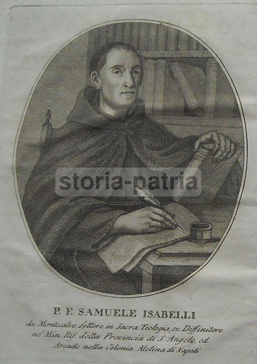 Ritratto Del Padre Samuele Isabelli Da Montecalvo, Stampa Antica Napoletana