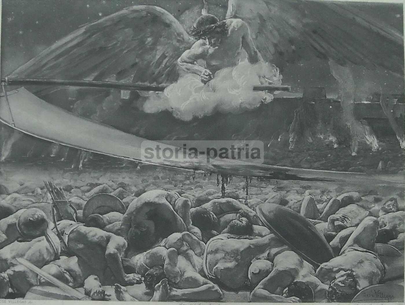 Allegoria Della Morte: José Villegas, Stampa Antica, 1899