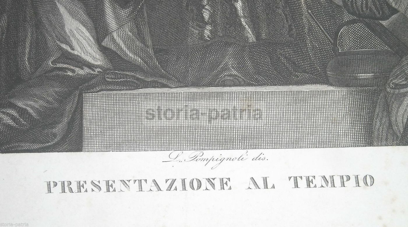Incisione Antica: Presentazione Al Tempio (G. Dala Da Paolo Veronese)