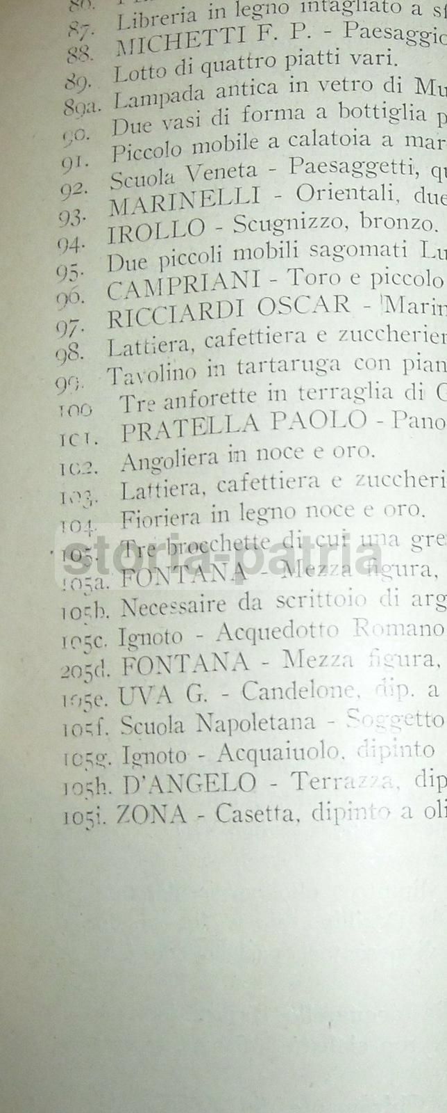 Catalogo Asta Duca Di Trimaglie Napoli Galleria Corona Primo '900