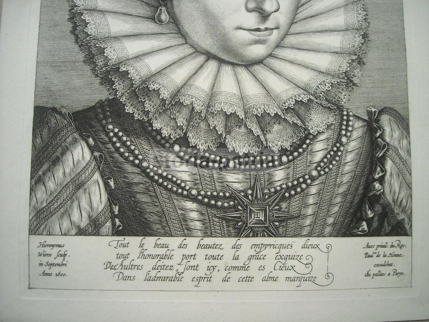 Ritratto Della Marchesa Di Verneuil, Incisione Antica (Wierix)