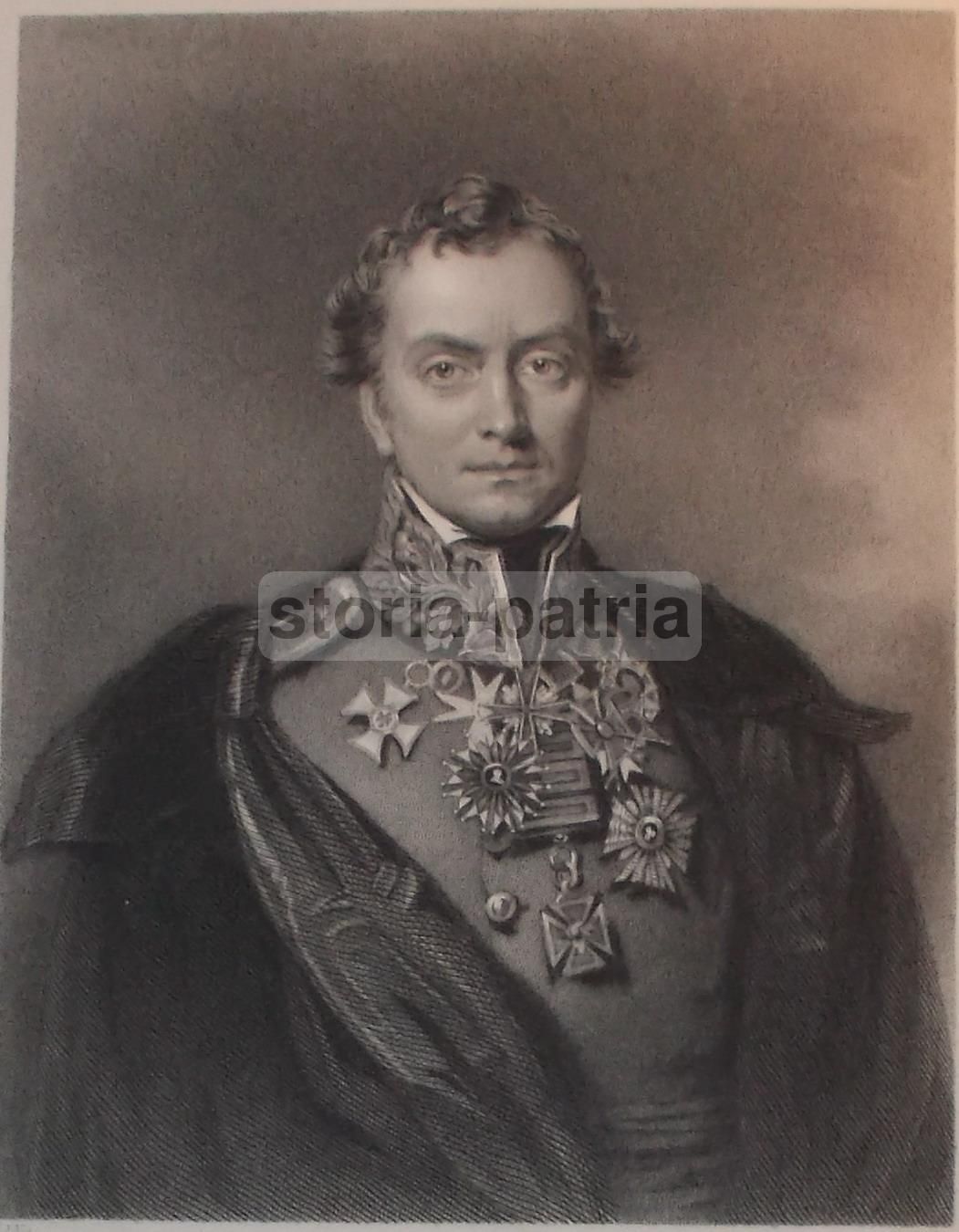 Ritratto Visconte Hardinge Governatore India Incisione 1847