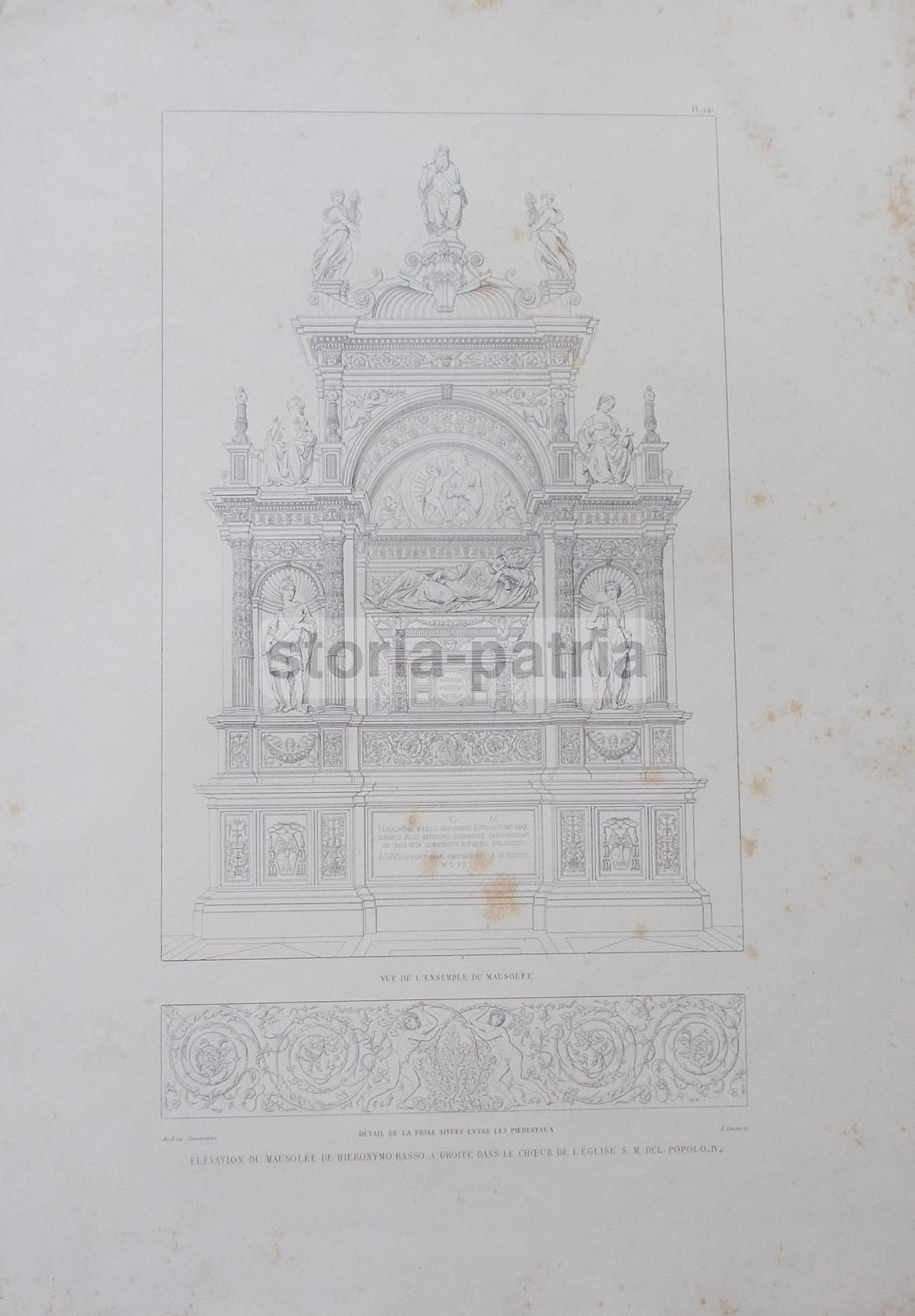 Mausoleo Del Cardinale Girolamo Basso Della Rovere, Incisione Di Andrea Sansovino