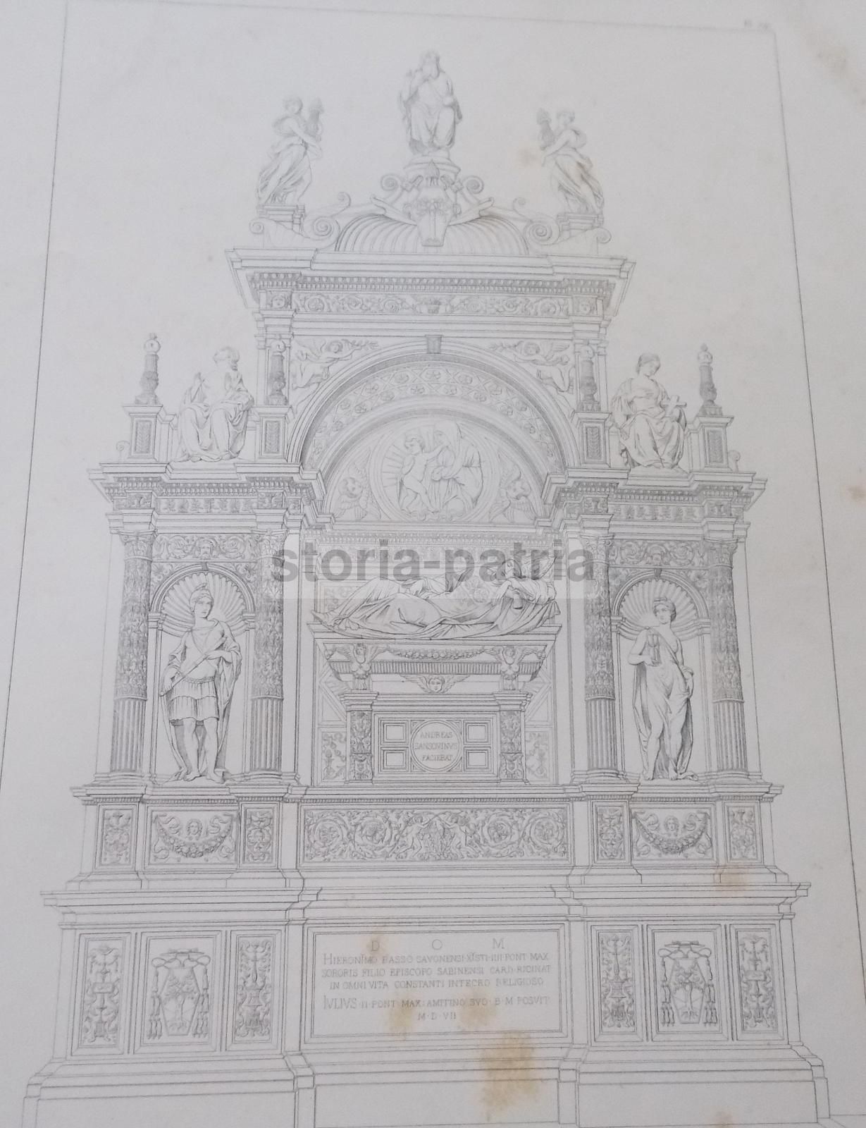 Mausoleo Del Cardinale Girolamo Basso Della Rovere, Incisione Di Andrea Sansovino