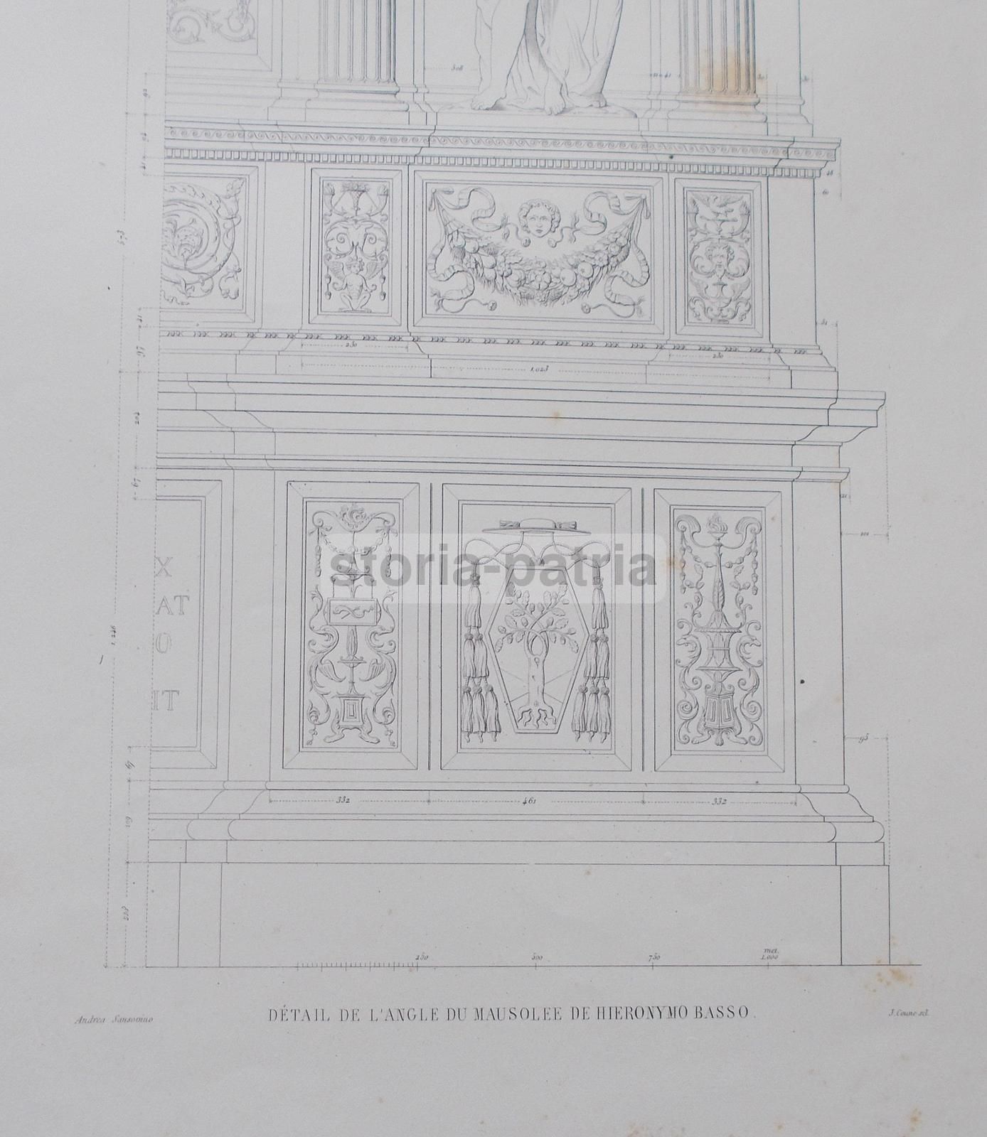 Incisione Del Mausoleo Del Cardinale Girolamo Basso Della Rovere Di Andrea Sansovino