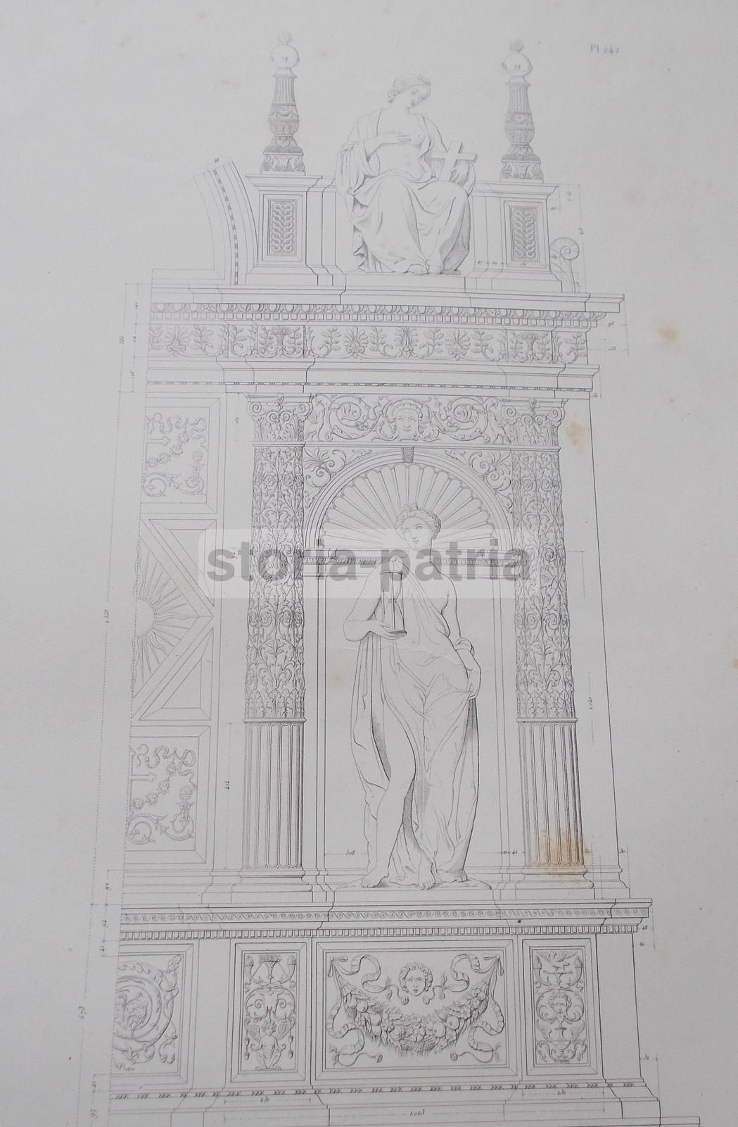 Incisione Del Mausoleo Del Cardinale Girolamo Basso Della Rovere Di Andrea Sansovino
