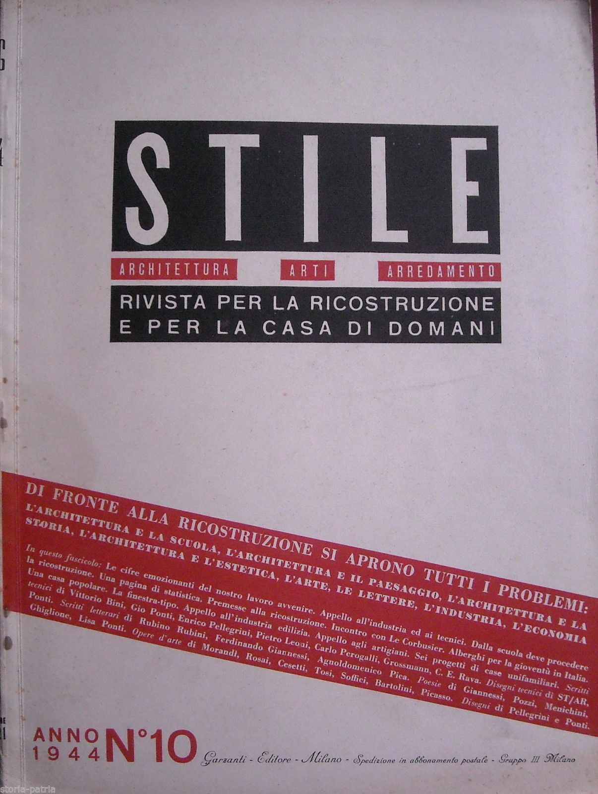 Stile 1944, N. 10: Giò Ponti, Architettura, Arredamento, Design
