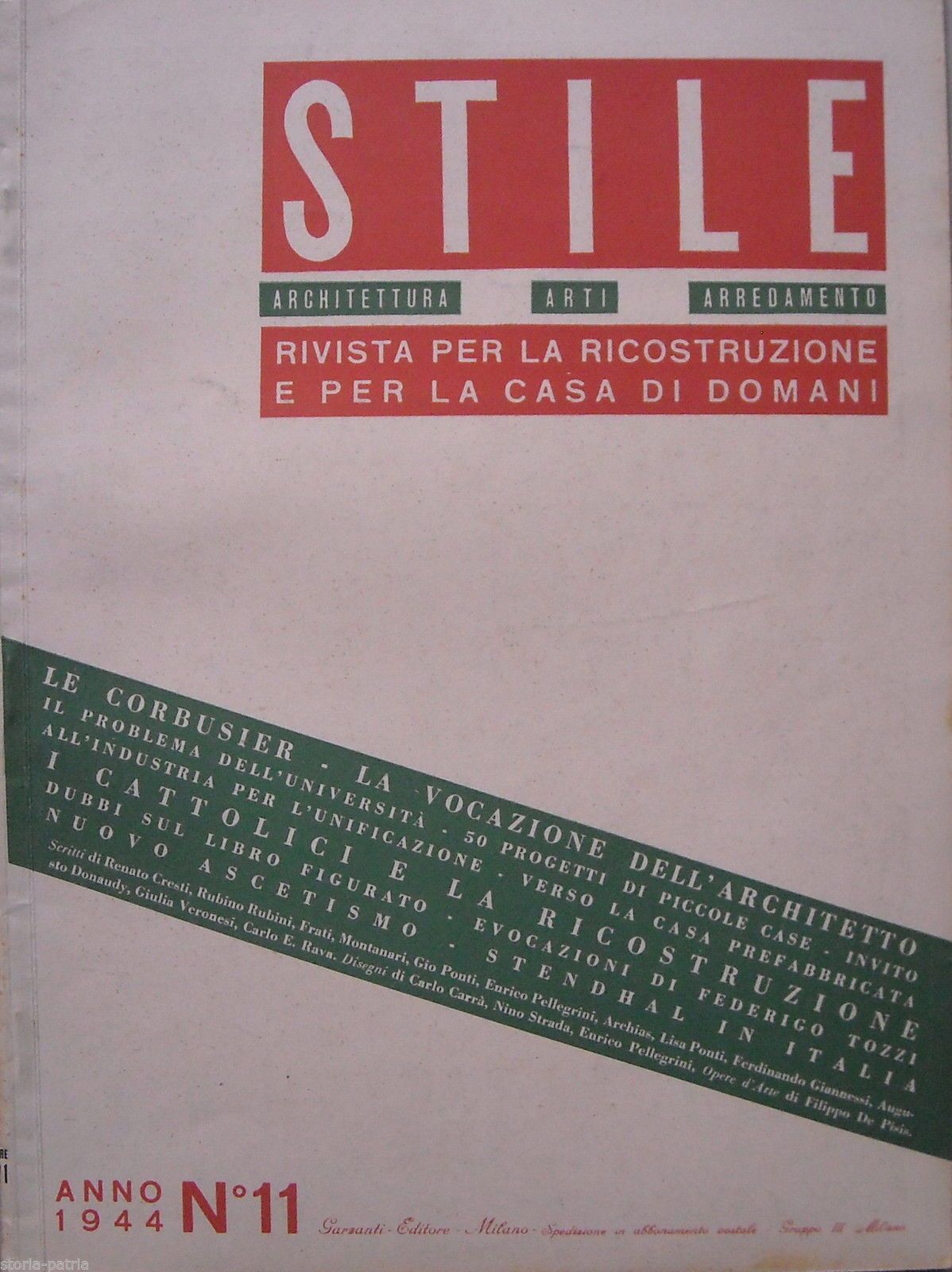 Stile 1944, N. 11. Giò Ponti, Le Corbusier, De Pisis, Tozzi, Rava