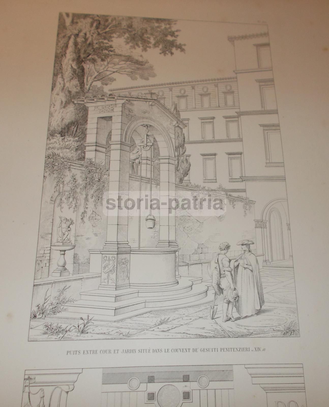 Stampa Convento Gesuiti Penitenzieri Roma Baccio Pontelli 1800