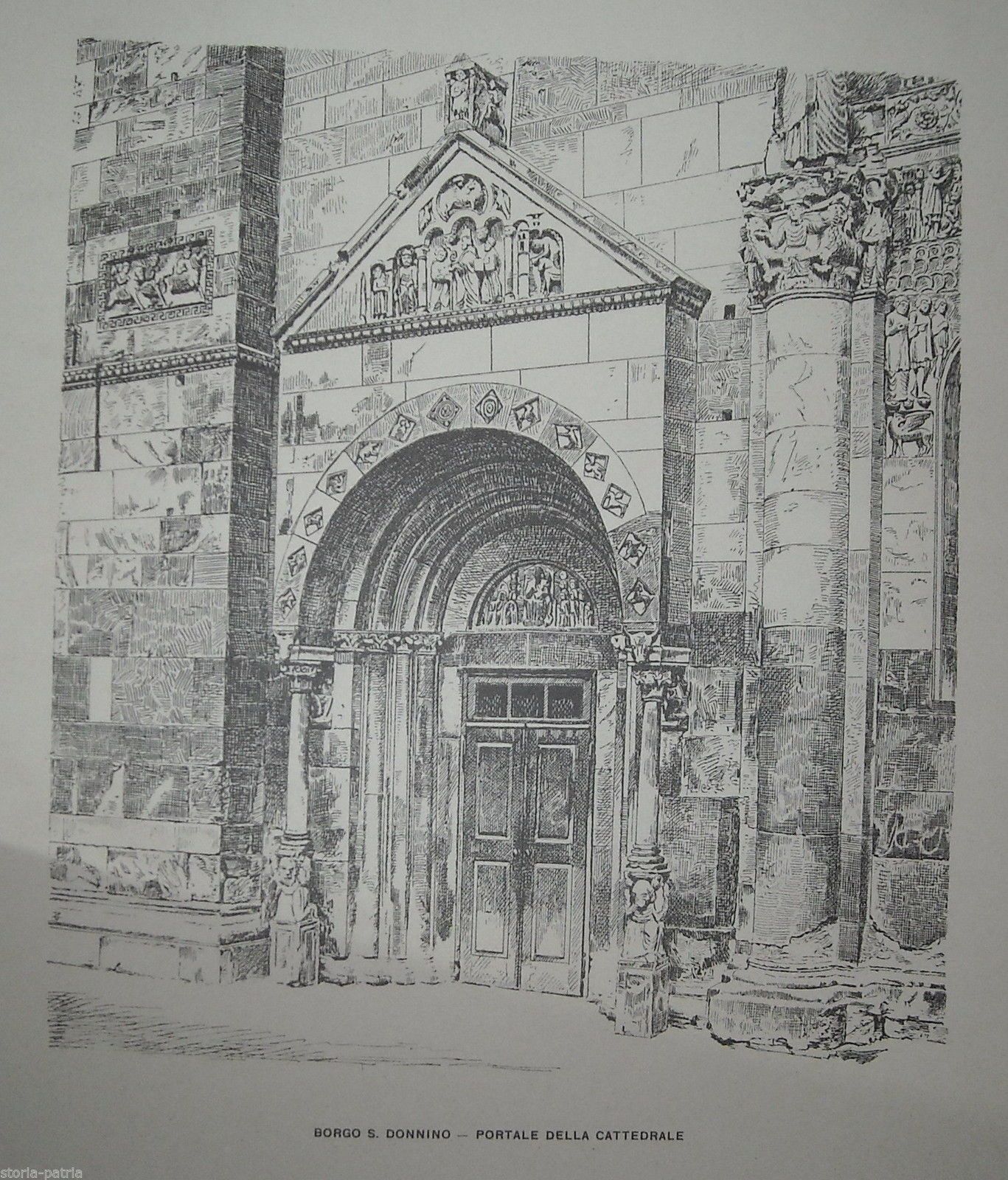 Portale Cattedrale Fidenza Borgo San Donnino Stampa Anni '20