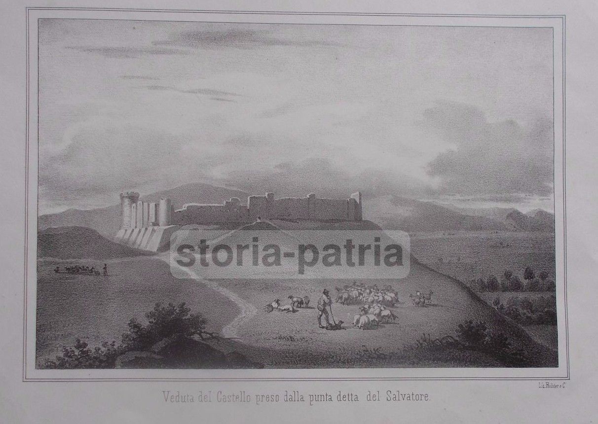 Antica Litografia, Castello Di Lucera, Puglia, Richter, Napoli, '800