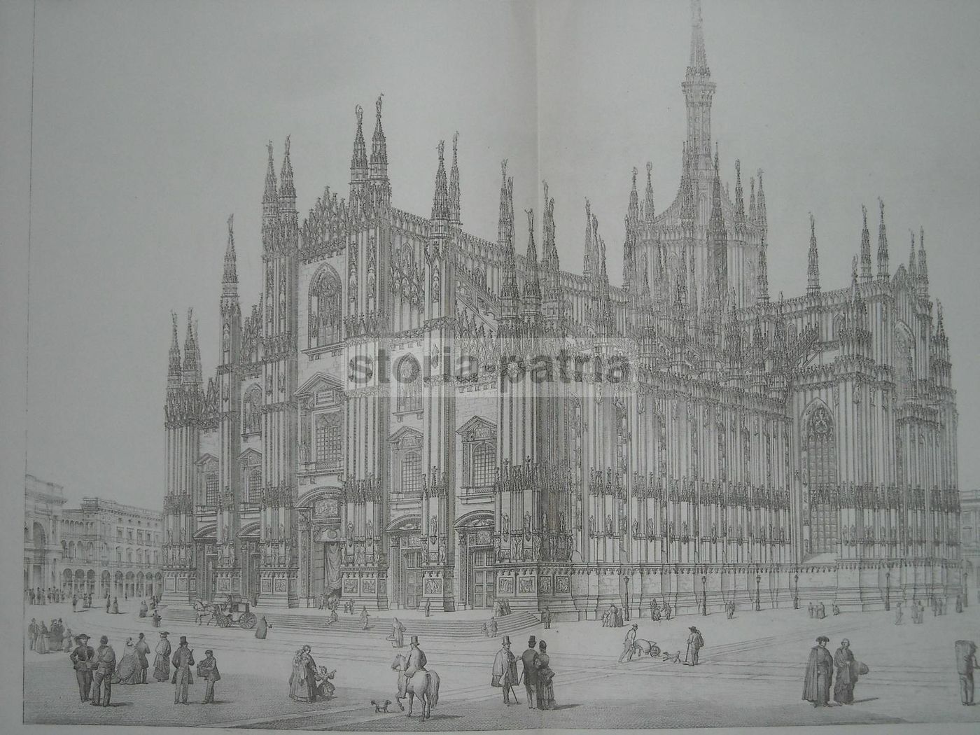 Antica Incisione Duomo Di Milano Veduta Prospettica 1800