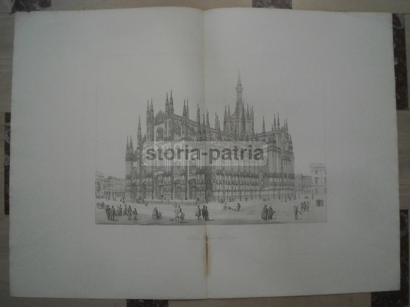 Antica Incisione Duomo Di Milano Veduta Prospettica 1800