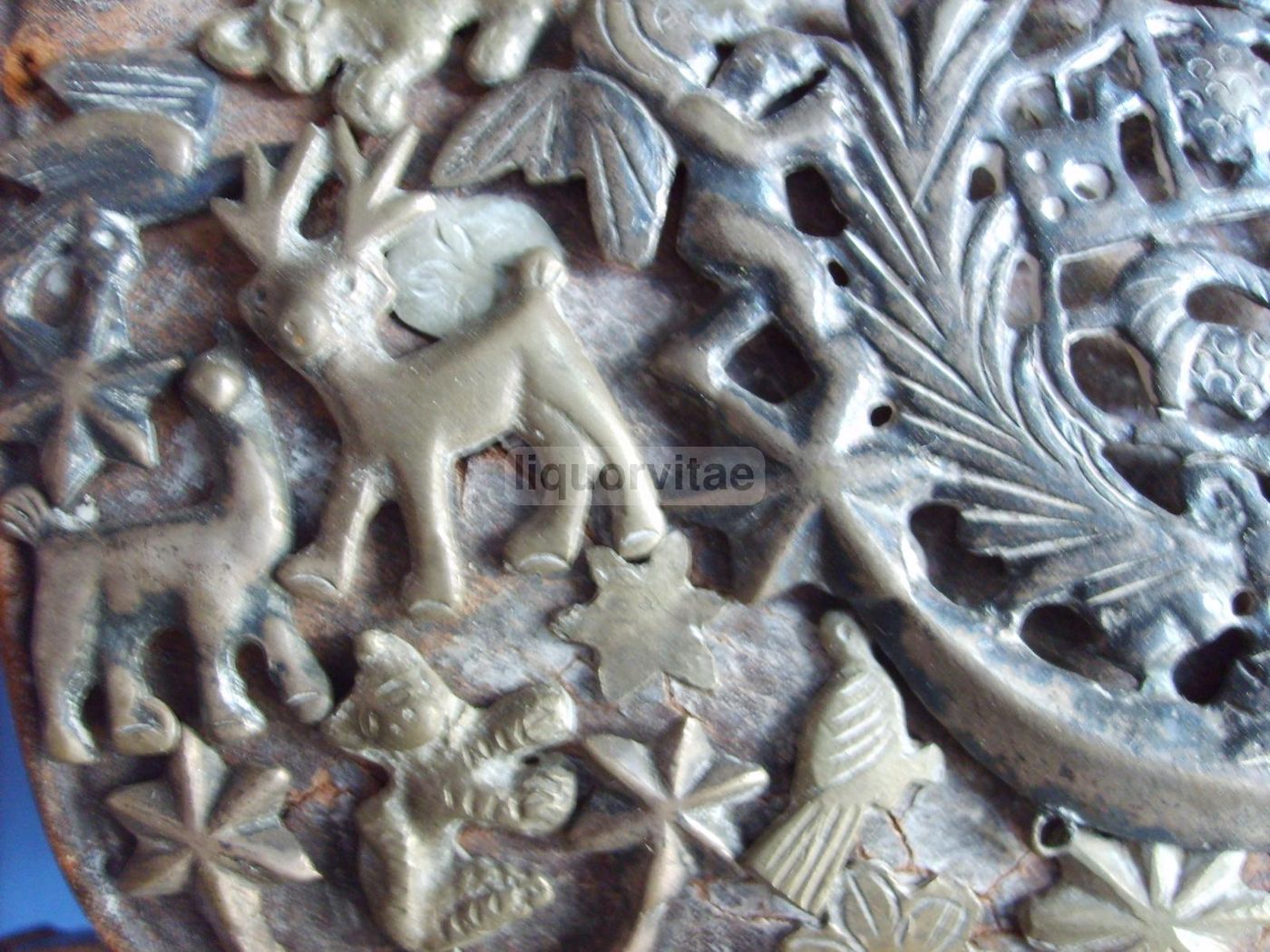 Borsa Peruviana In Cuoio Con Monete E Decorazioni Metalliche 1850