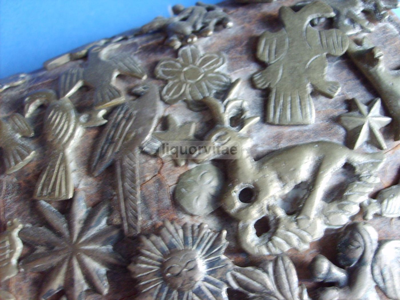 Borsa Peruviana In Cuoio Con Monete E Decorazioni Metalliche 1850