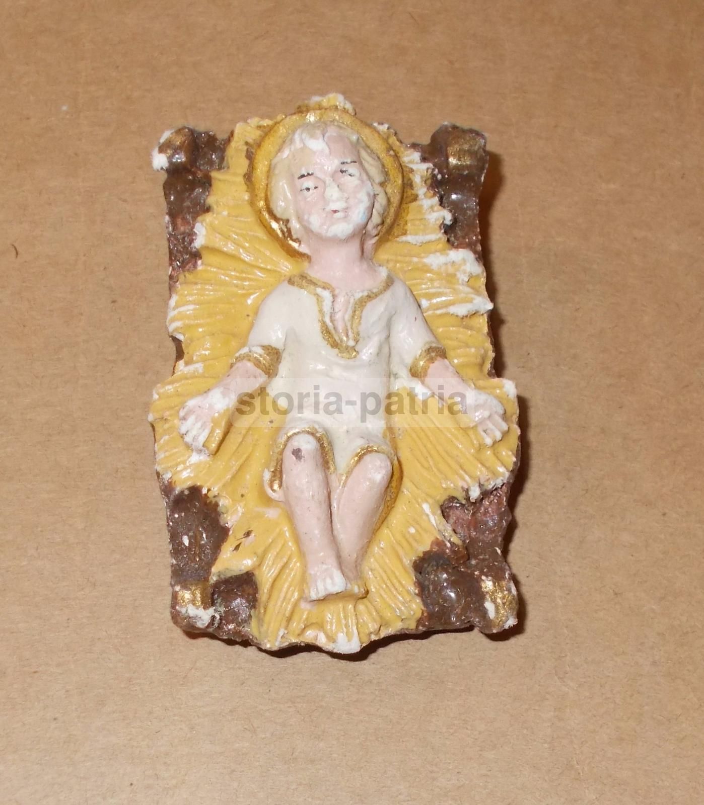 Scultura Gesù Bambino Presepe Artigianale Napoletano Anni '50