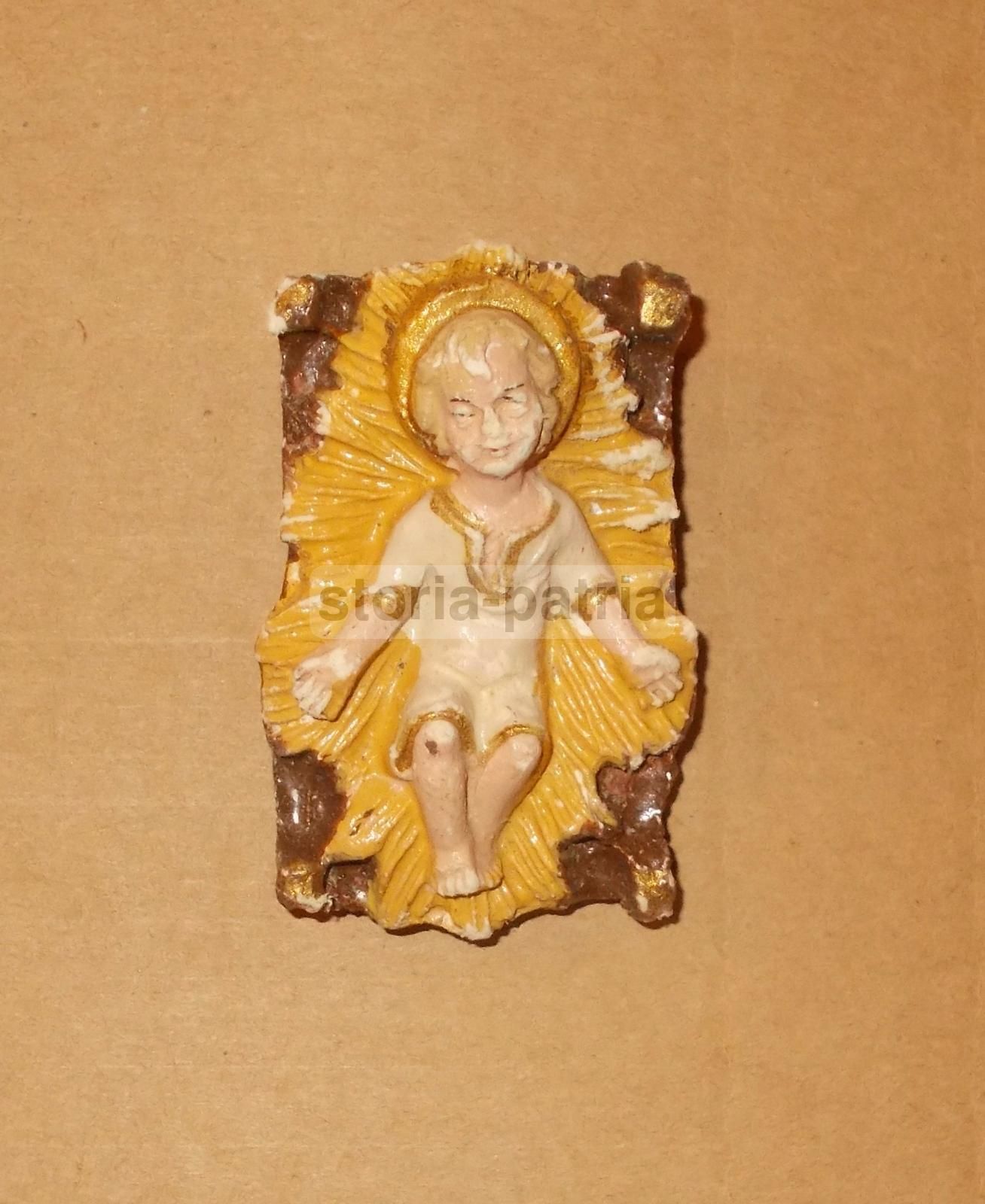 Scultura Gesù Bambino Presepe Artigianale Napoletano Anni '50