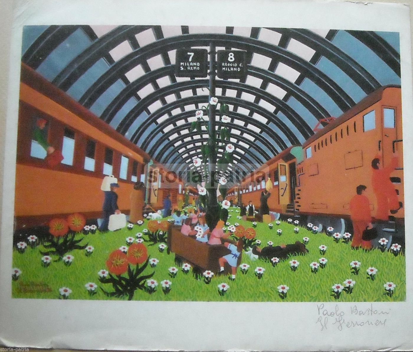 Paolo Bastoni   Il Ferroviere / Stazione Centrale   Litografia Originale