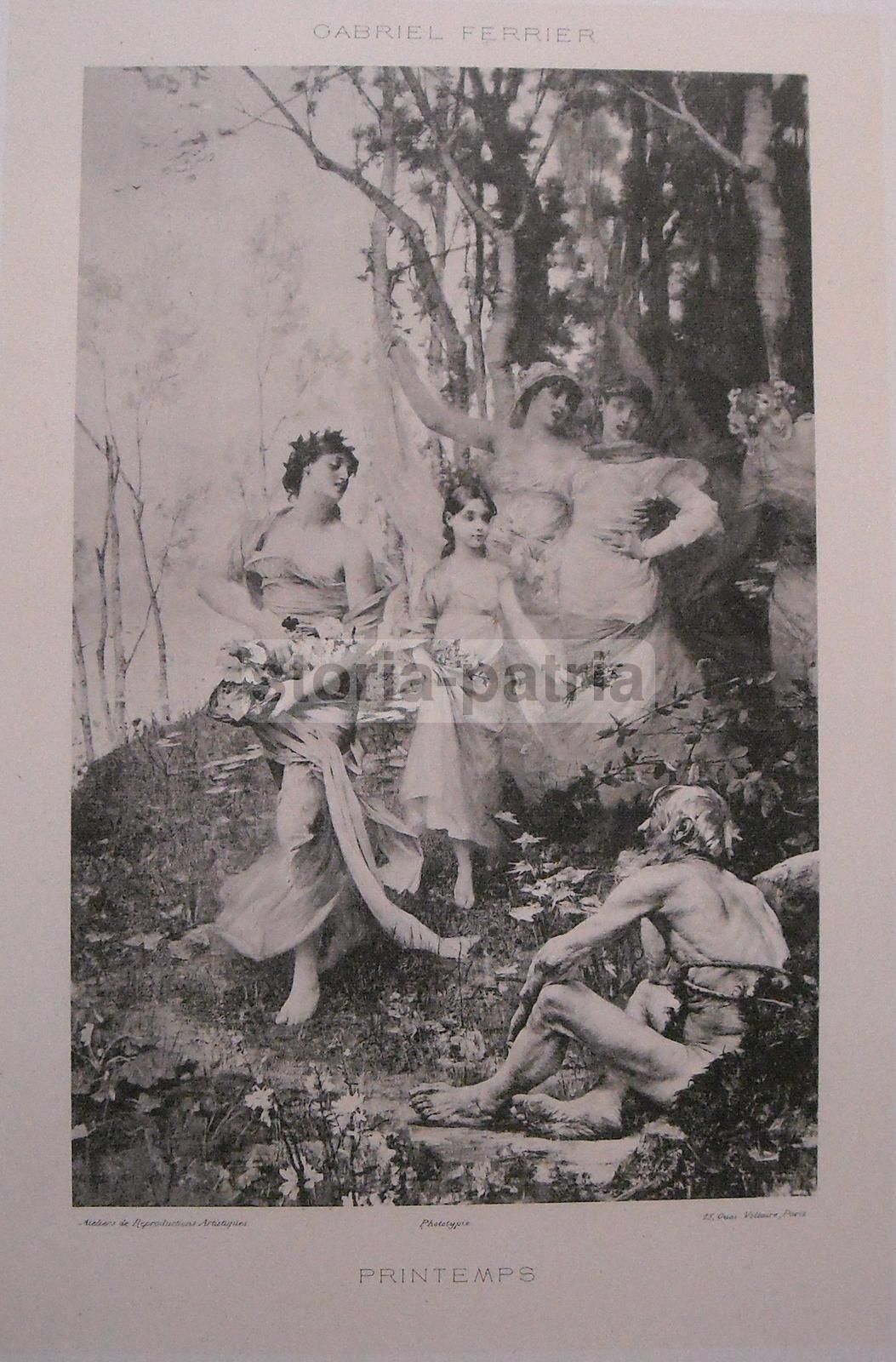 Gabriel Ferrier, Printemps: Fototipia Antica Allegoria. Fine '800.