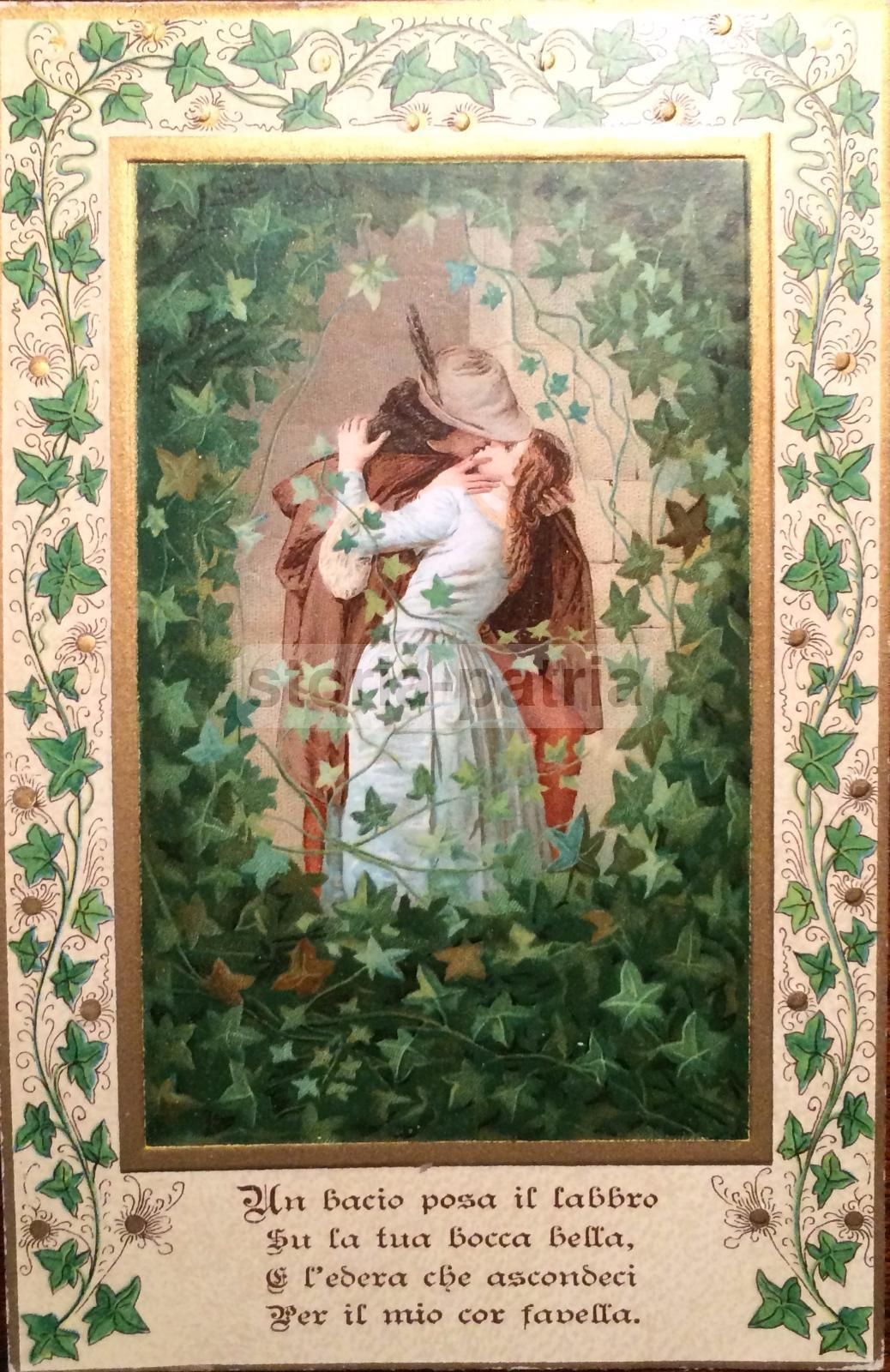 Giulietta E Romeo Il Bacio (Hayez). Cartolina d'Epoca, Anni '20 '30