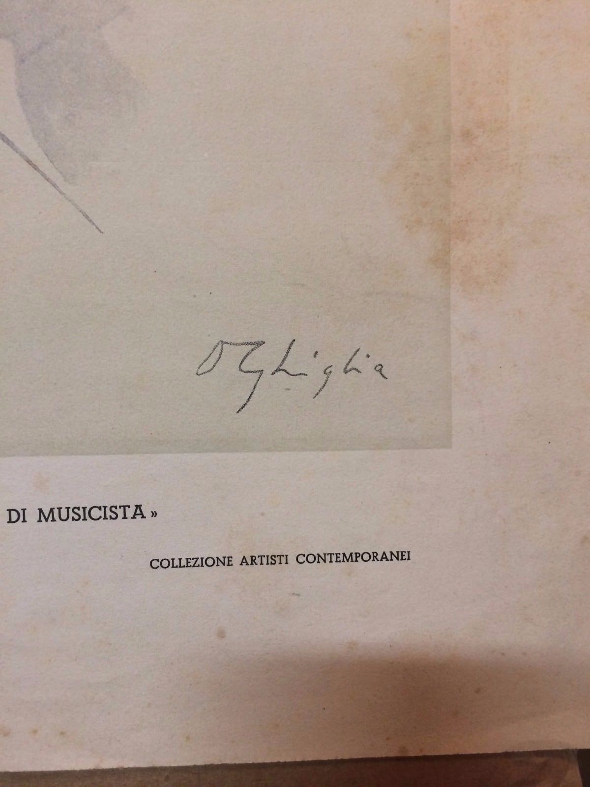 Oscar Ghiglia, Stampa Ritratto Di Musicista, Scena Illustrata, Prima Metà Del '900