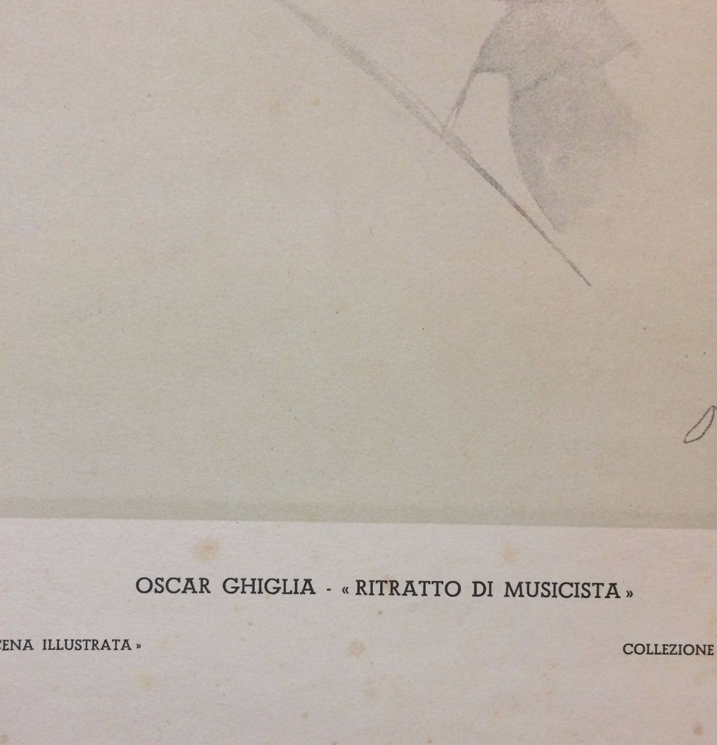 Oscar Ghiglia, Stampa Ritratto Di Musicista, Scena Illustrata, Prima Metà Del '900