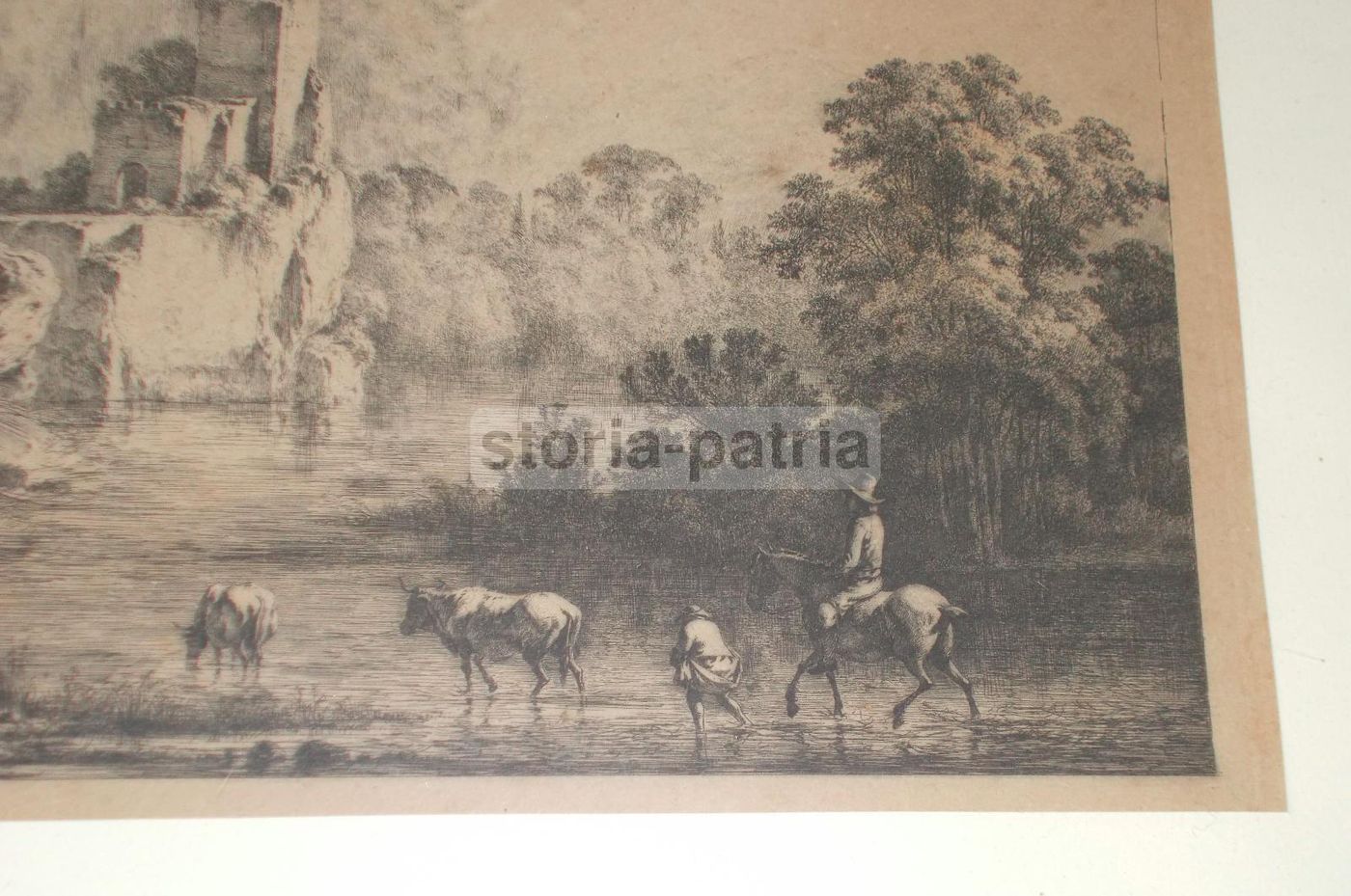 Incisione Debucourt 1800 Scena Pastorale Bucolica Acquaforte