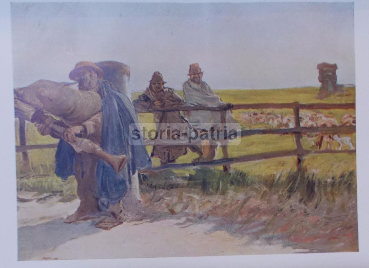 Sartorio, Pastorale: Stampa Antica Con Pastori E Cornamusa, Anni '30