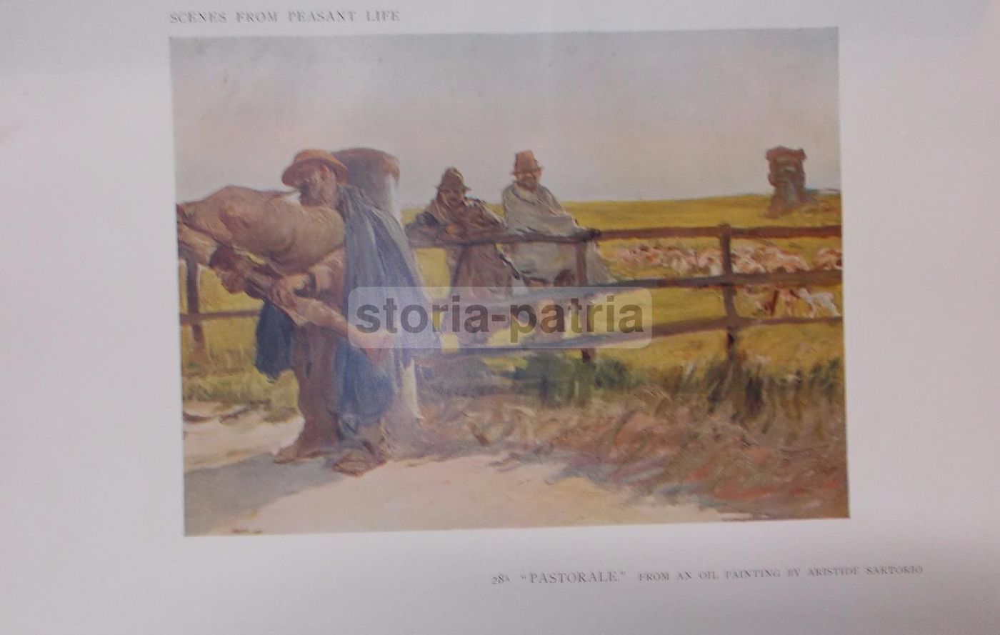 Sartorio, Pastorale: Stampa Antica Con Pastori E Cornamusa, Anni '30