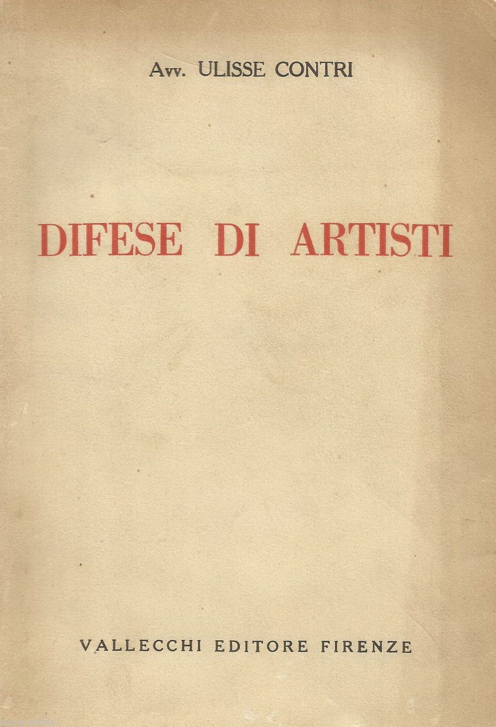 Difese Di Artisti   Ulisse Contri, 1926