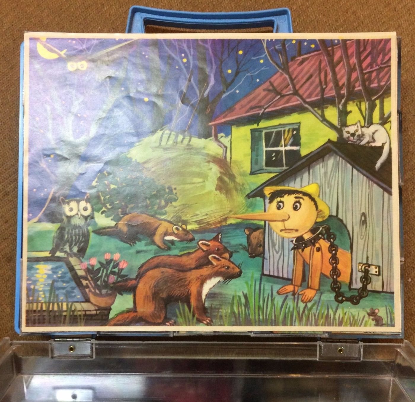 Gioco Didattico A Cubi Pinocchio Herbort, Valigetta Vintage Anni '70