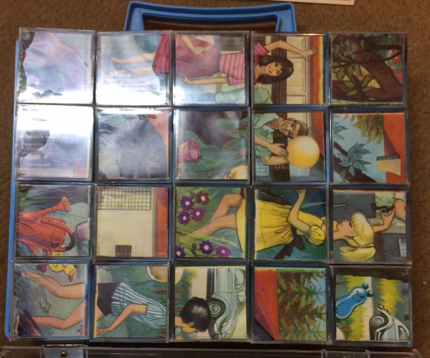 Gioco Didattico A Cubi Pinocchio Herbort, Valigetta Vintage Anni '70