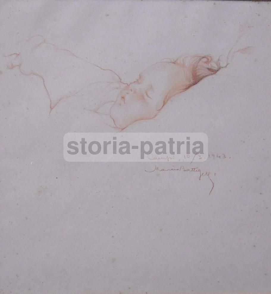 Disegno Originale Di Marina Battigelli: Ritratto Di Bimbo, 1943