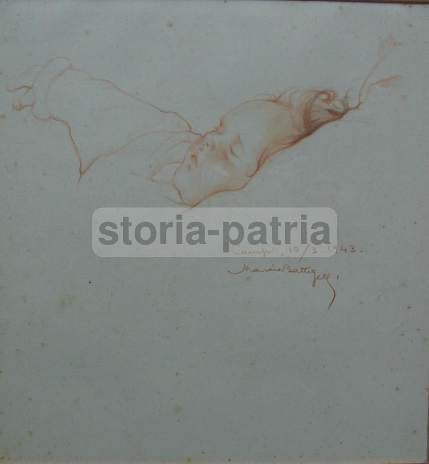 Disegno Originale Di Marina Battigelli: Ritratto Di Bimbo, 1943