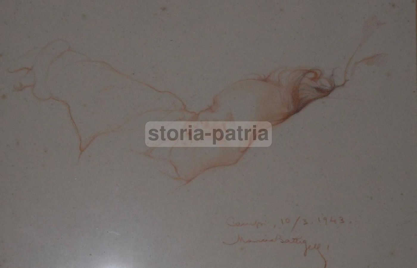 Disegno Originale Di Marina Battigelli: Ritratto Di Bimbo, 1943