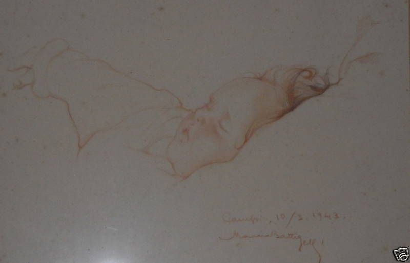 Disegno Originale Di Marina Battigelli: Ritratto Di Bimbo, 1943