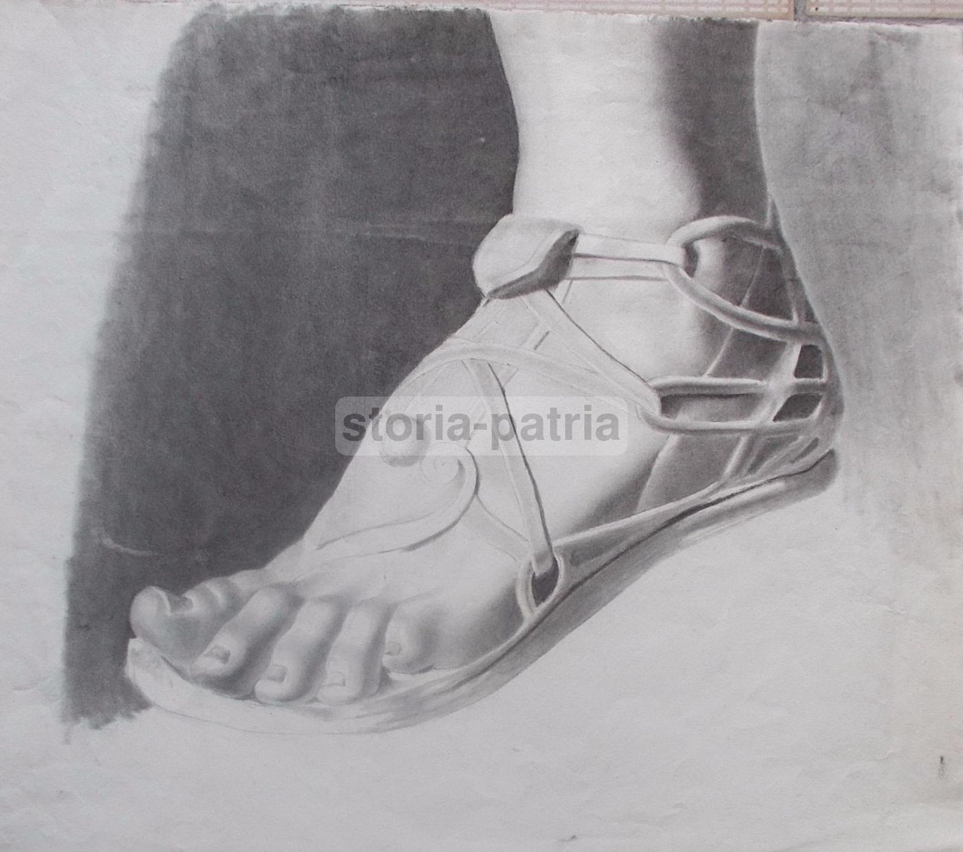 Disegno Originale: Studio Di Piede Con Calzatura Antica, XIX Secolo
