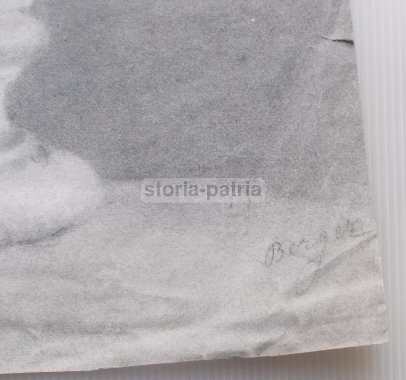 Studio Di Scultura: Busto Di Giovinetto. Disegno A Carboncino Di Giacomo Berger, Inizio XIX Secolo.