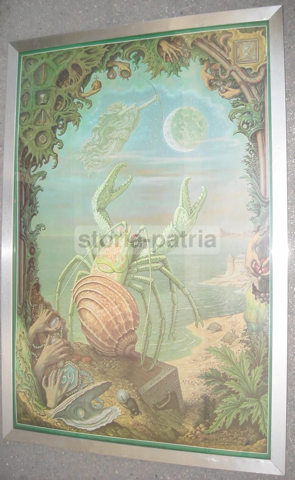 Johfra: Cancro, Stampa Astrologica Ed Esoterica Vintage, Olanda, Anni '70