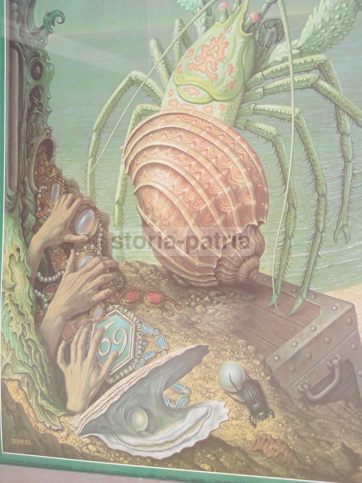 Johfra: Cancro, Stampa Astrologica Ed Esoterica Vintage, Olanda, Anni '70