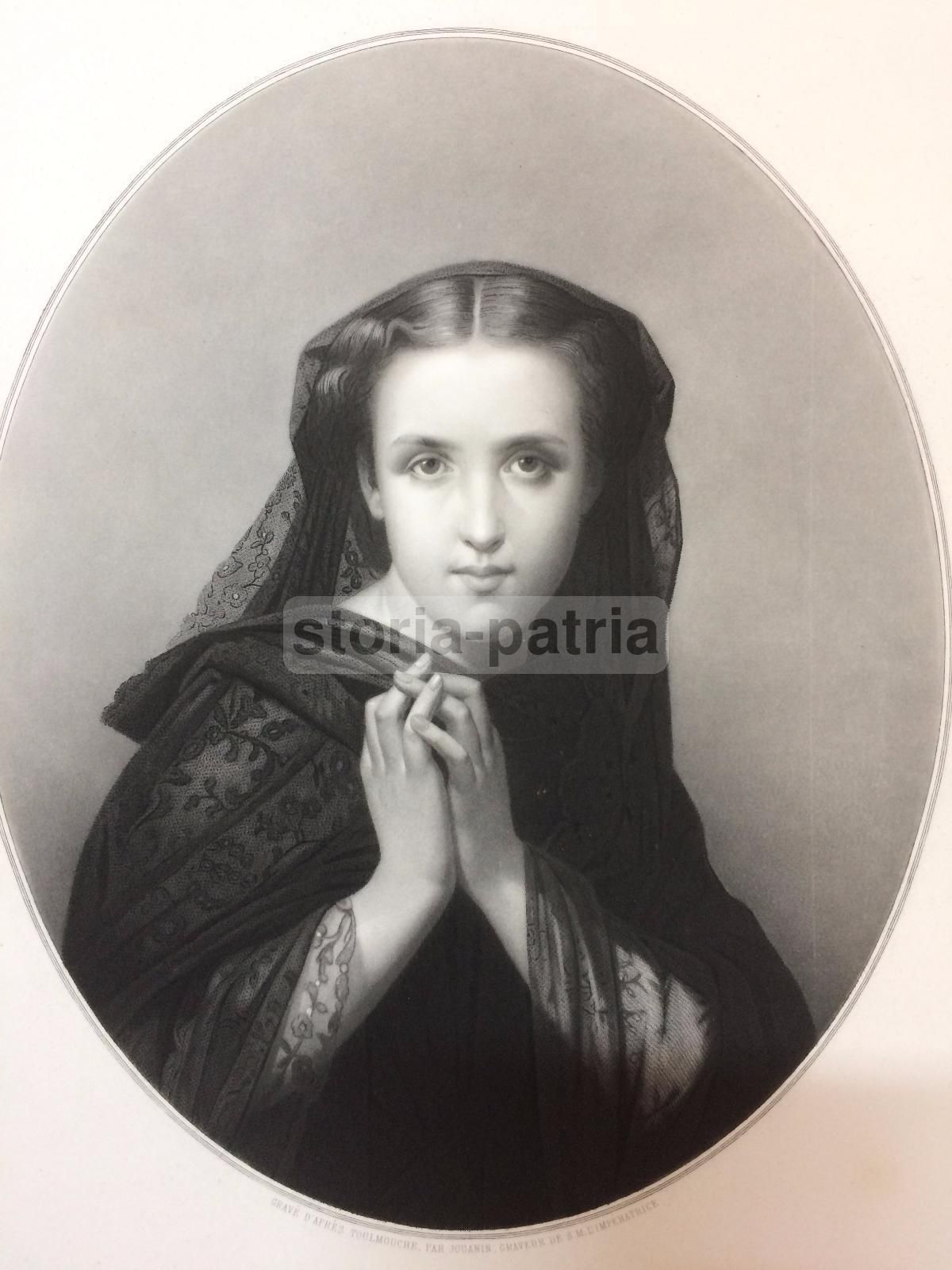 Incisione Antica "Sympathie" Di Jouanin Da Toulmouche (metà XIX Secolo)