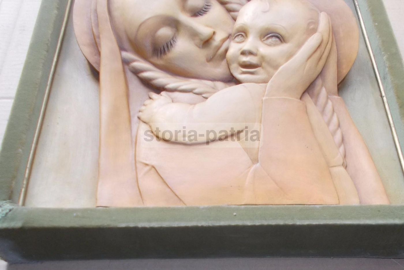 Pannello Madonna Con Bambino, Adolfo Rollo, Scultura In Ceramica, Puglia, XX Secolo