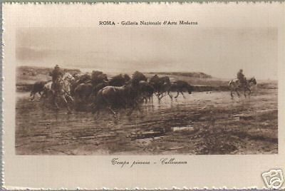 Cartolina Enrico Coleman: Campagna Romana, Tempo Piovoso (primo '900)
