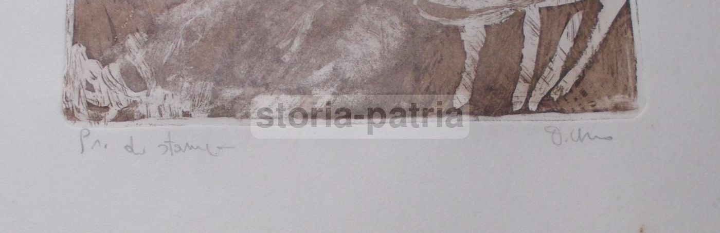 Incisione Originale Urso, Maternità, Puglia Salento, Anni '80